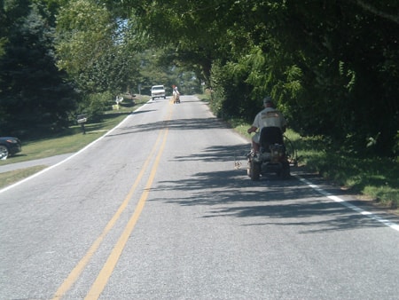 Faded road striping in Hickory, NC