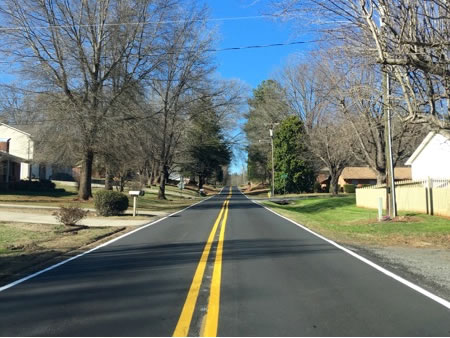 Suburban road striping and sealing, Lenoir NC