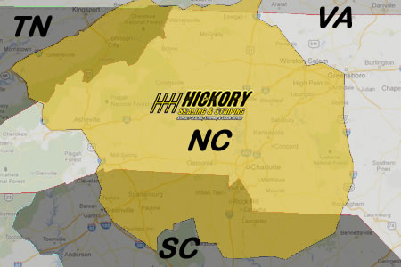 map of HSS service area in western NC